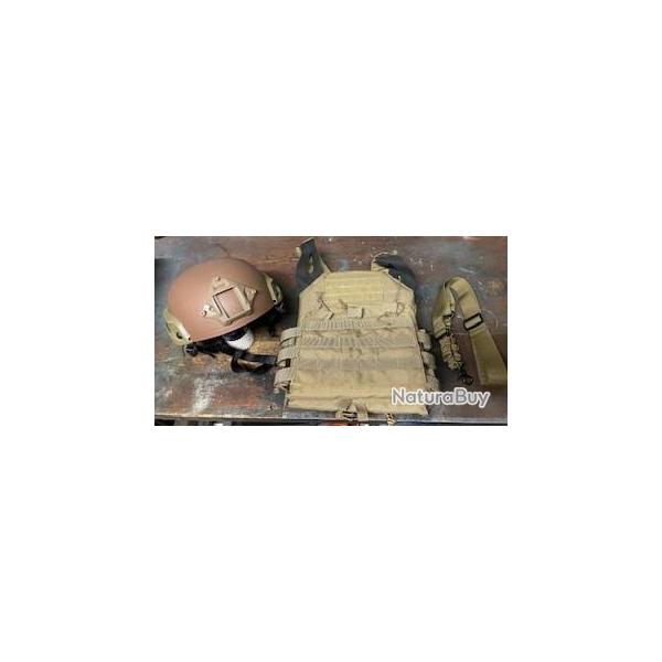 Protections Airsoft : Gilet + casque �tat neuf