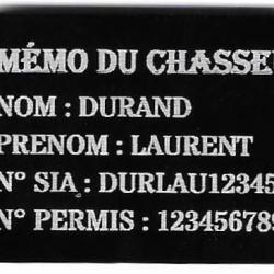 M&eacute;mo Chasseur porte cl&eacute; TAG militaire en aluminium grav&eacute; au laser (Recto)