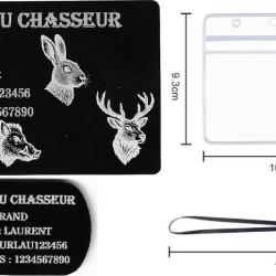 M&eacute;mo Chasseur + Port&eacute; cl&eacute; TAG militaire en aluminium grav&eacute; au laser (Recto) + Porte badge tour