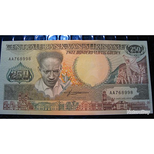 Suriname billet de 250 gulden 1988  superbe