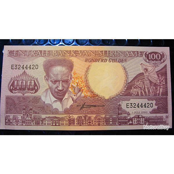 Suriname billet de 100 gulden 1986  superbe (voir neuf)