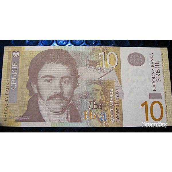 Serbie billet de 10 dinara 2013 superbe