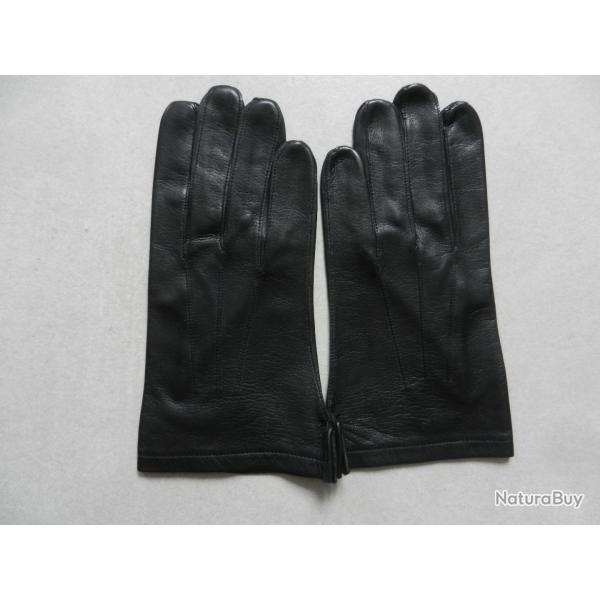 belle paire de gants militaires neufs en cuir noir taille 8