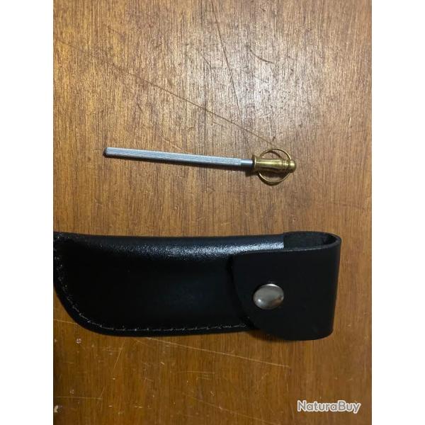 KIT ENTRETIEN  ETUI CUIR  PLAT  POUR COTEAU LAGUIOLE 10 CM  4