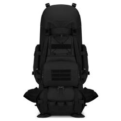 Sac &agrave; Dos Militaire 90L Randonn&eacute;e Alpinisme Homme Femme Tactique Etanche R&eacute;sistant Multi-poches Noir