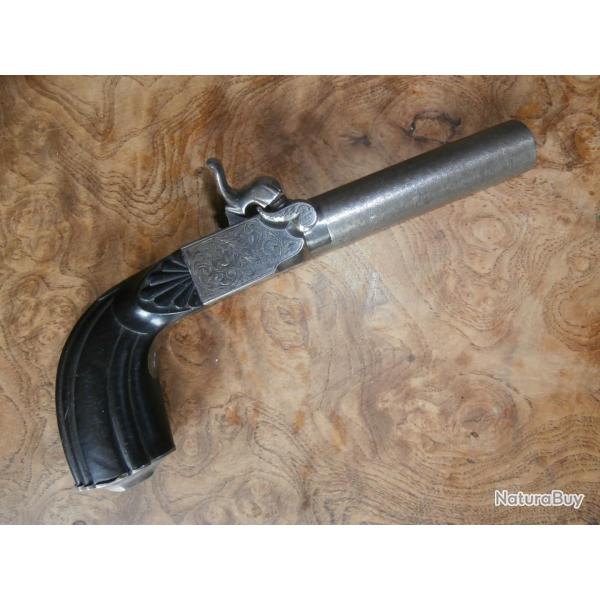 Pistolet � coffre de luxe "monarchie de Juillet - 2nd. Empire.