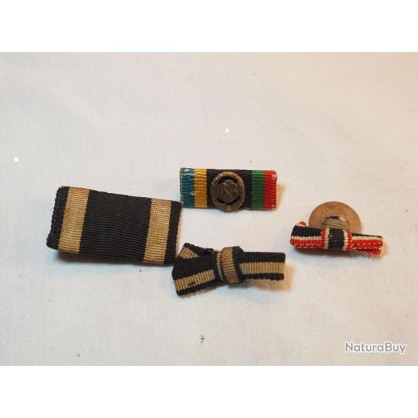WEHRMACHT Lot barrettes d�corations allemandes d'�poque seconde guerre