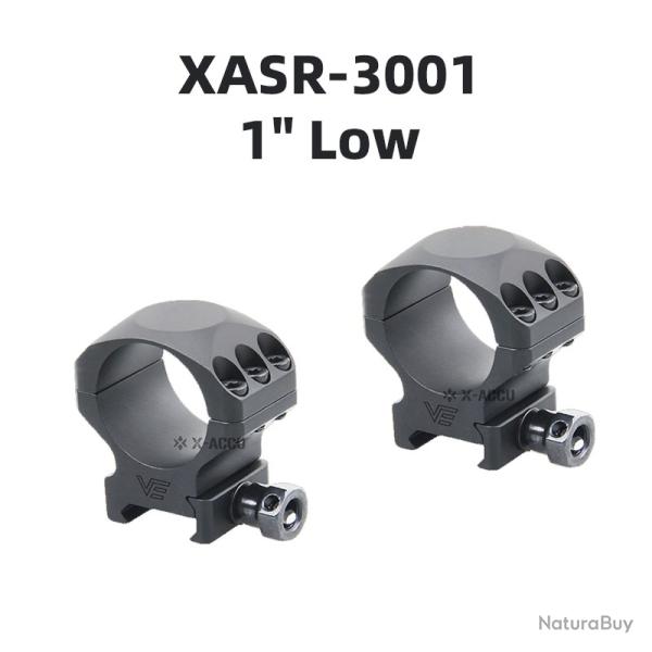 Anneaux de port�e Picatinny � profil bas X-Accu 1'' de 30 mm -**XASR-3001
