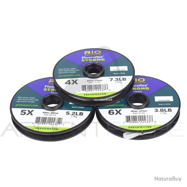 Fils fluorocarbone RIO Fluoroflex STRONG Pack 3 bobines (27m) 4X - 5X - 6X