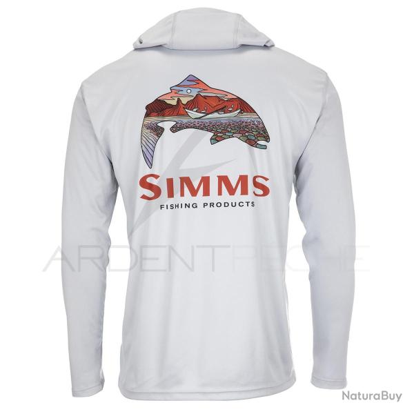 Sweat SIMMS Tech Hoody Artist Series Trout Logo Flame Sterling