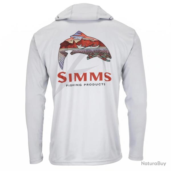 Sweat SIMMS Tech Hoody Artist Series Trout Logo Flame Sterling