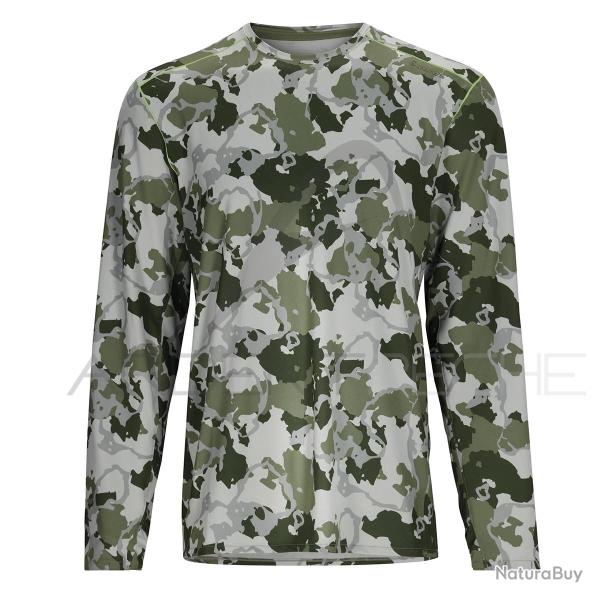 Tee shirt SIMMS Solarflex Crew Regiment Camo Clover