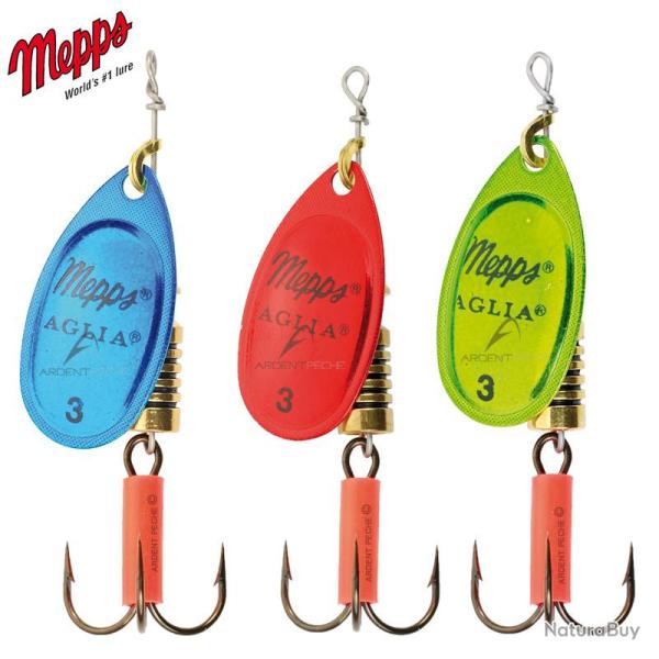 Cuiller MEPPS aglia platium n�3 Rouge/argent