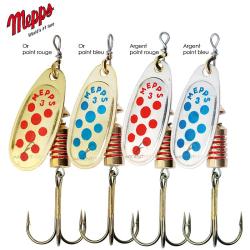 Cuiller MEPPS comet d&eacute;cor&eacute;es x1 n&deg;00 Argent points bleus