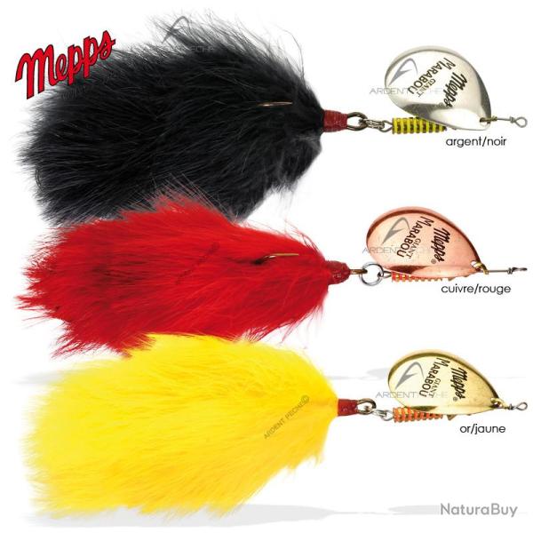 Cuiller MEPPS giant marabou argent/noir