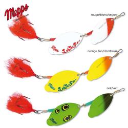 Cuiller MEPPS tandems brochet orange fluo/chartreuse/argent