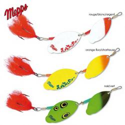 Cuiller MEPPS tandems brochet orange fluo/chartreuse/argent