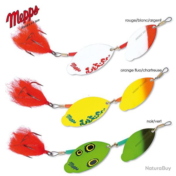 Cuiller MEPPS tandems brochet orange fluo/chartreuse/argent