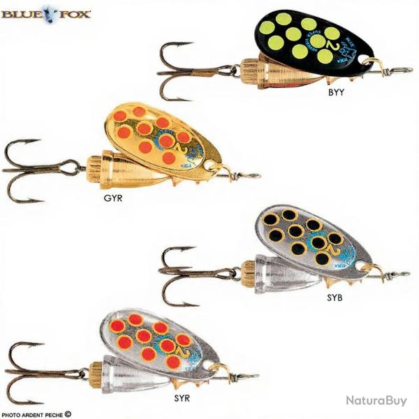 Cuiller BLUE FOX Vibrax hot pepper n�2 GYR