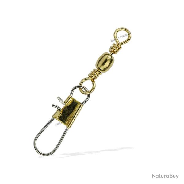 Emerillon baril laiton  agrafe FLASHMER n4 (48mm)