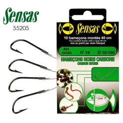 Hame&ccedil;on coup SENSAS Mont&eacute;s noir carbone &Oslash; 0.10mm H16