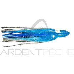 Leurre souple FLASHMER octopus bleu paillet&eacute; 17cm