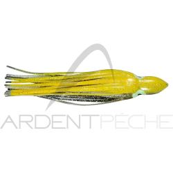 Leurre souple FLASHMER octopus jaune paillet&eacute; 17cm