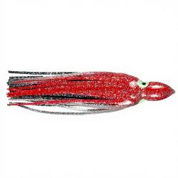 Leurre souple FLASHMER octopus rouge paillet&eacute; 17cm
