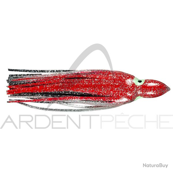 Leurre souple FLASHMER octopus rouge paillet� 17cm