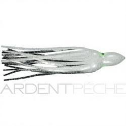 Leurre souple FLASHMER octopus 6cm blanc paillet&eacute;