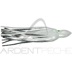 Leurre souple FLASHMER octopus 11cm blanc paillet&eacute;