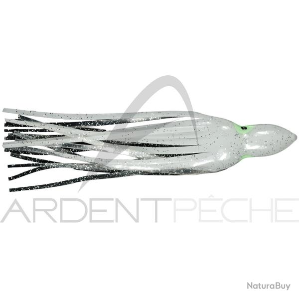 Leurre souple FLASHMER octopus 11cm blanc paillet