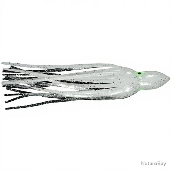 Leurre souple FLASHMER octopus 11cm blanc paillet�