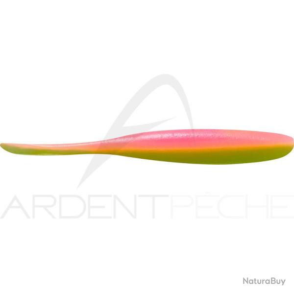 Leurre souple KEITECH Shad impact 3 S22 Pink chartreuse
