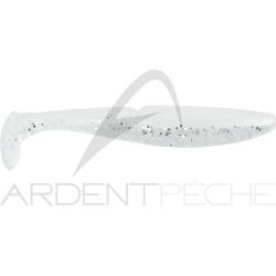 Leurre souple SAWAMURA One up shad 3 105 Pearl white glitter