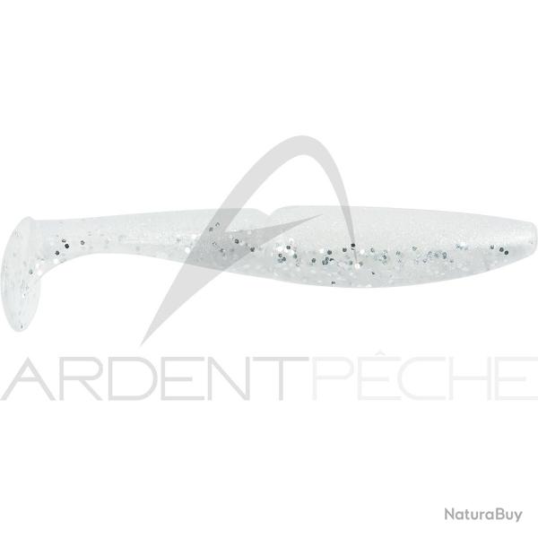 Leurre souple SAWAMURA One up shad 3 105 Pearl white glitter