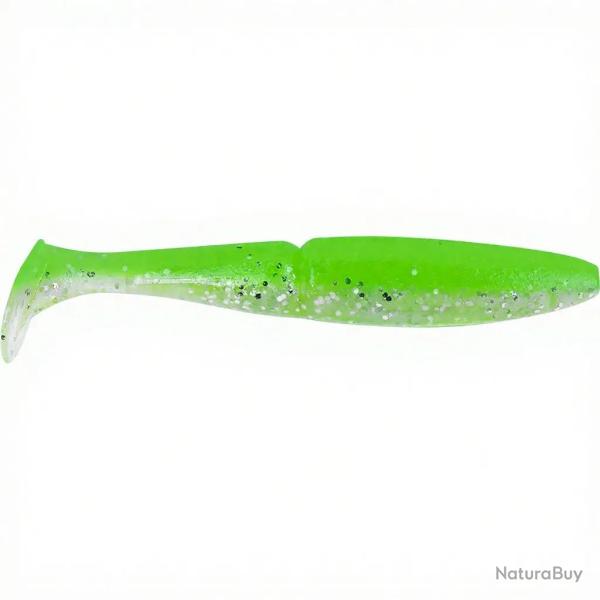 Leurre souple SAWAMURA One up shad 4 106 Green lemon glitter