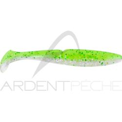 Leurre souple SAWAMURA One up shad 4 107 Yellow chart glitter