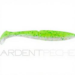 Leurre souple SAWAMURA One up shad 4 107 Yellow chart glitter