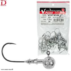 T&ecirc;te plomb&eacute;e DRAGON V-Point Viper x20 10g
