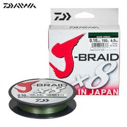 Tresse DAIWA J Braid X8 verte 150m &Oslash; 0.06mm (PE0.6)
