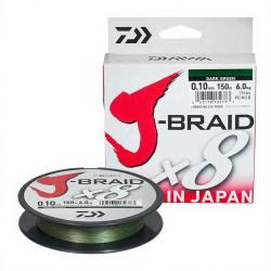 Tresse DAIWA J Braid X8 verte 300m &Oslash; 0.06mm (PE0.6)