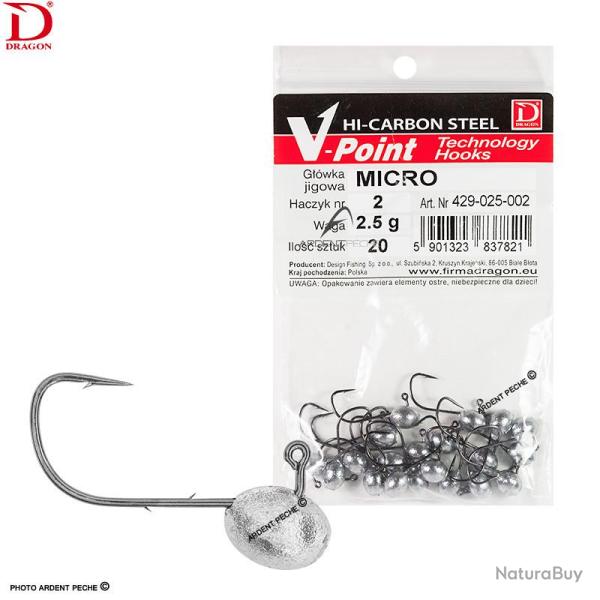 T�te plomb�e DRAGON Micro x20 2.5g H2