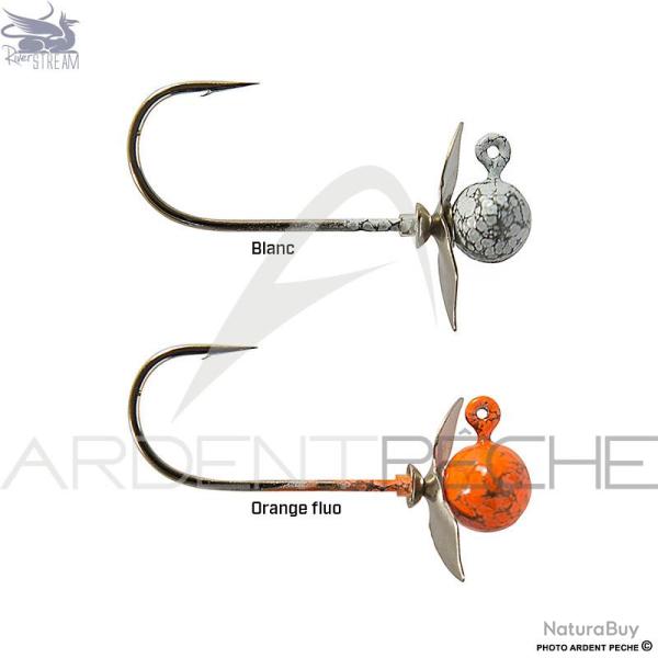 T�te plomb�e RIVER STREAM Egg spin 14g Orange fluo