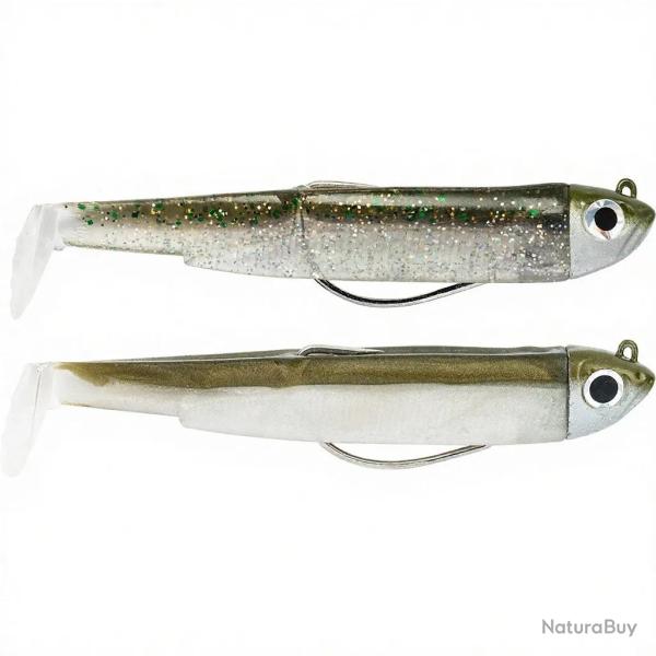 Leurre souple FIIISH Black minnow double combo 70 Shore / 3g / Kaki - Ghost minnow - BM758