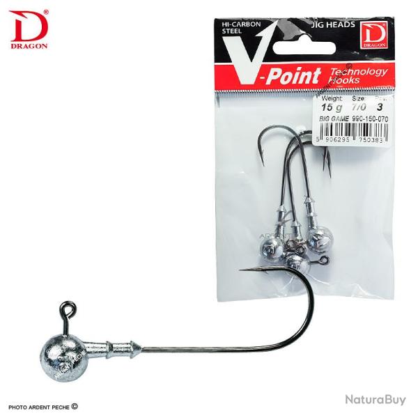 T�te plomb�e DRAGON V-Point Big game 15g H12/0