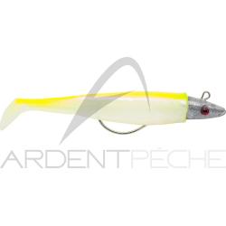 Leurre souple DELALANDE Swat shad 7cm 5g x1 108 Blanc nacr&eacute; dos jaune fluo
