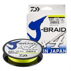Tresse DAIWA J Braid X4 jaune 135m &Oslash; 0.13mm (PE1)