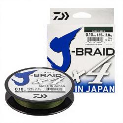 Tresse DAIWA J Braid X4 verte 135m &Oslash; 0.10mm (PE0.6)
