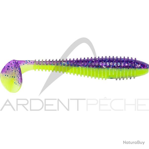 Leurre souple KEITECH Swing impact fat 3.8 S15 Violet silver/Chartreuse